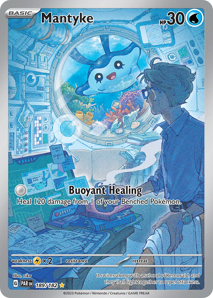 Mantyke 189/182 Illustration Rare Paradox Rift Pokémon card