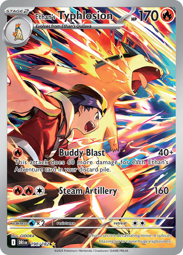 Ethan's Typhlosion 190/182 Illustration Rare Destined Rivals Pokémon card