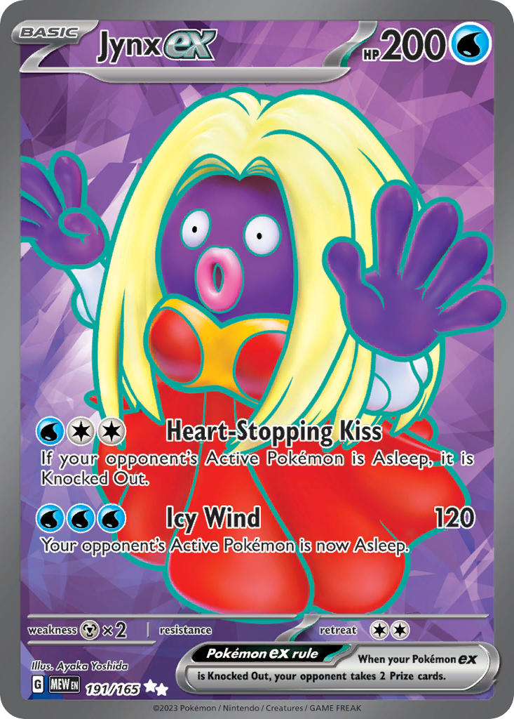 Jynx EX 191/165 Ultra Rare 151 Pokémon card