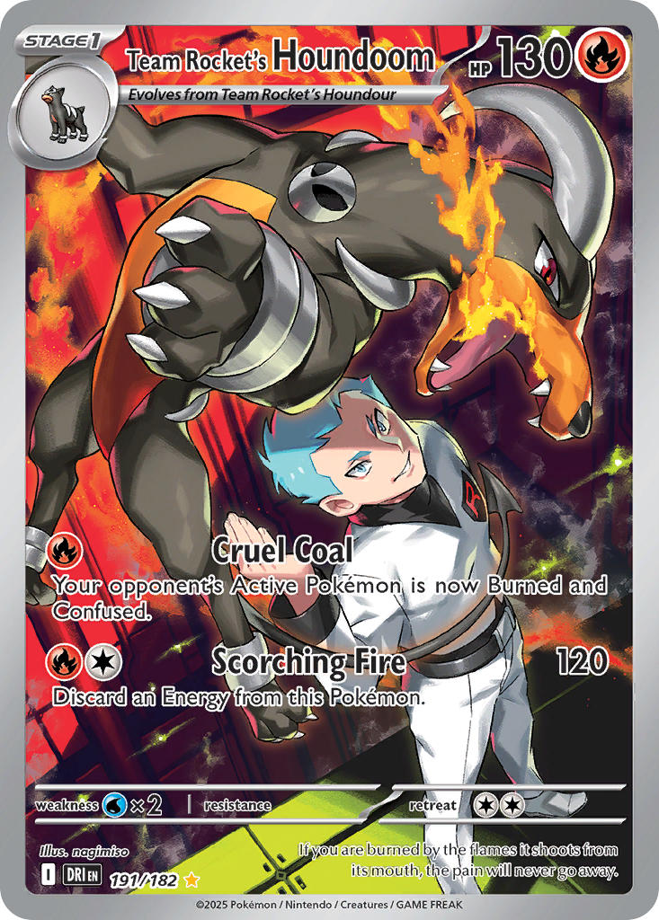 Team Rocket's Houndoom 191/182 Illustration Rare Destined Rivals Pokémon card