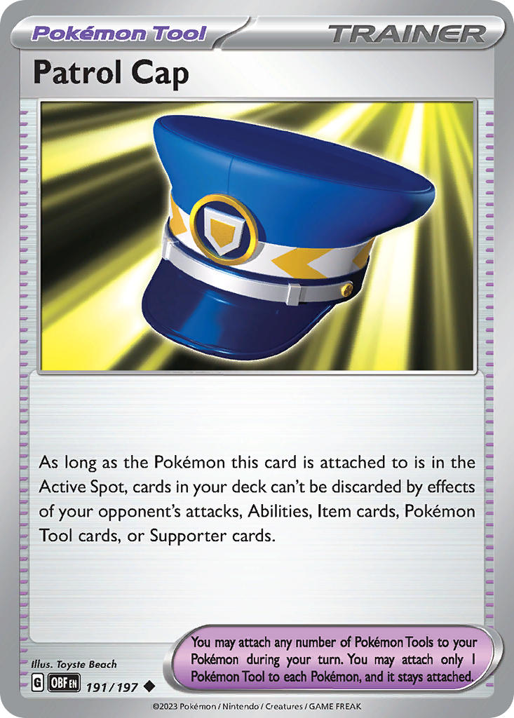 Patrol Cap 191/197 Uncommon Obsidian Flames Pokémon card