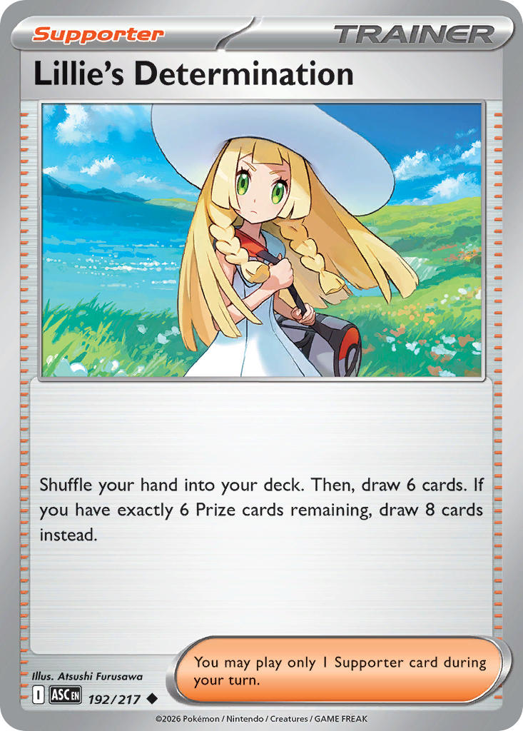 Lillie's Determination 192/217 Rare Ascended Heroes Pokémon card