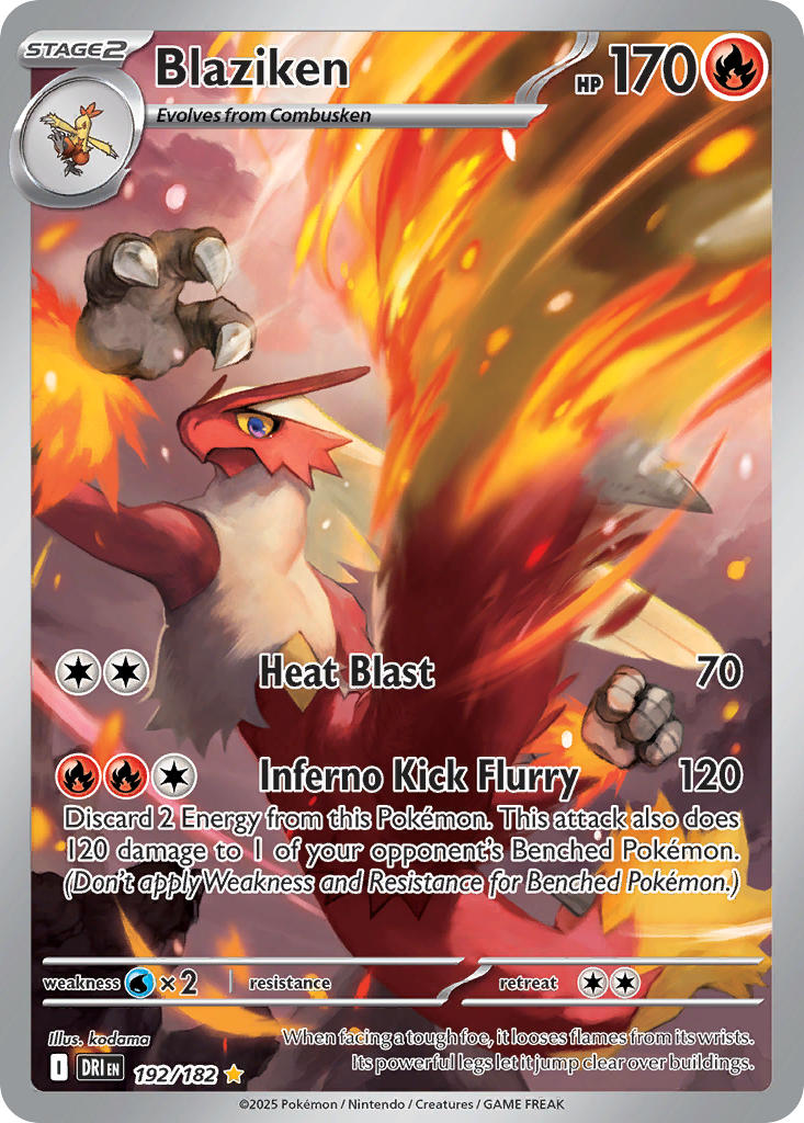 Blaziken 192/182 Illustration Rare Destined Rivals Pokémon card