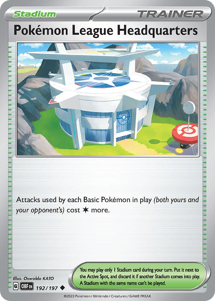 Pokémon League Headquarters 192/197 Uncommon Obsidian Flames Pokémon card