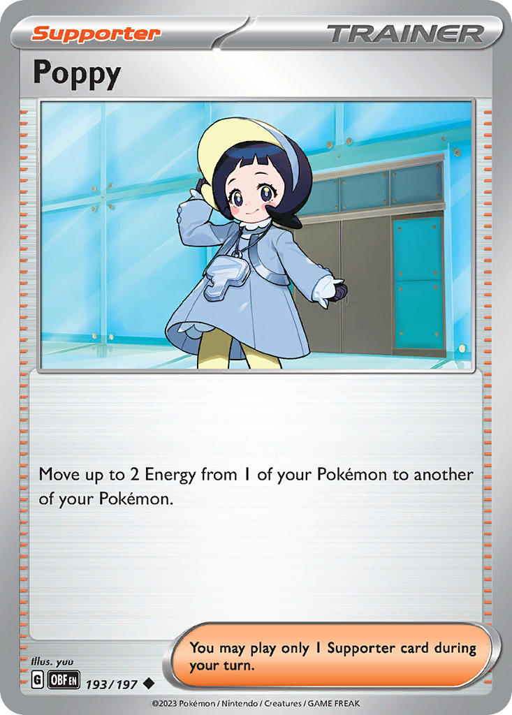 Poppy 193/197 Uncommon Obsidian Flames Pokémon card