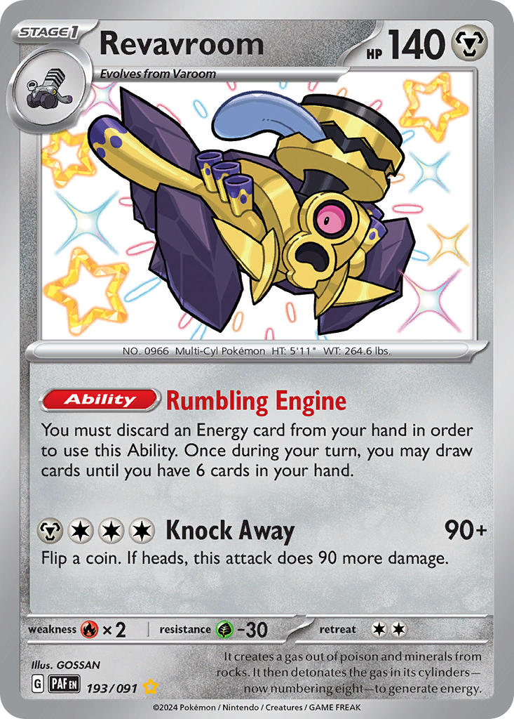 Revavroom 193/091 Shiny Rare Paldean Fates Pokémon card