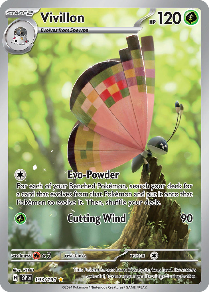 Vivillon 193/191 Illustration Rare Surging Sparks Pokémon card