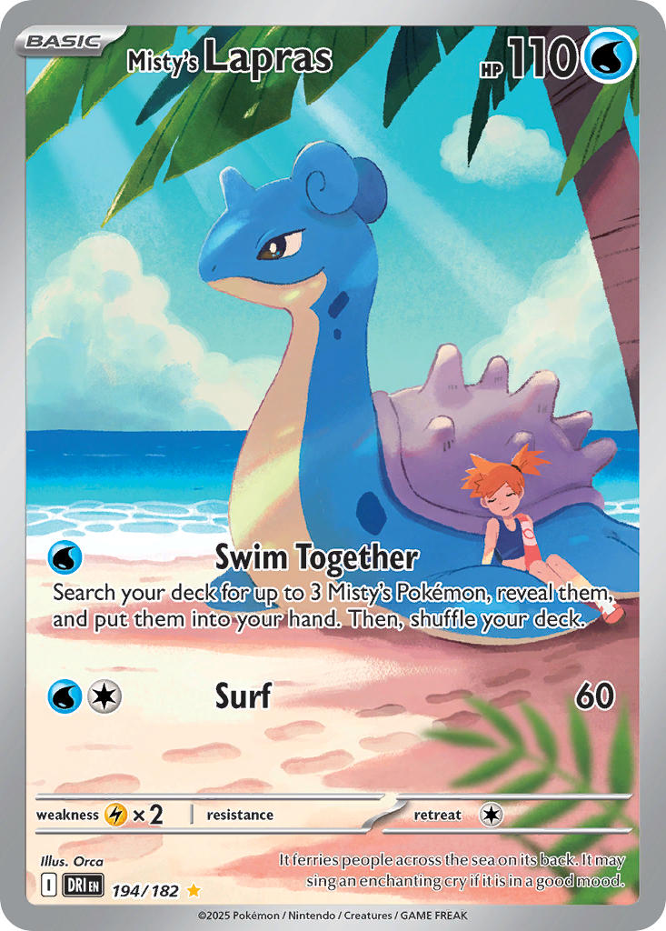 Misty's Lapras 194/182 Illustration Rare Destined Rivals Pokémon card