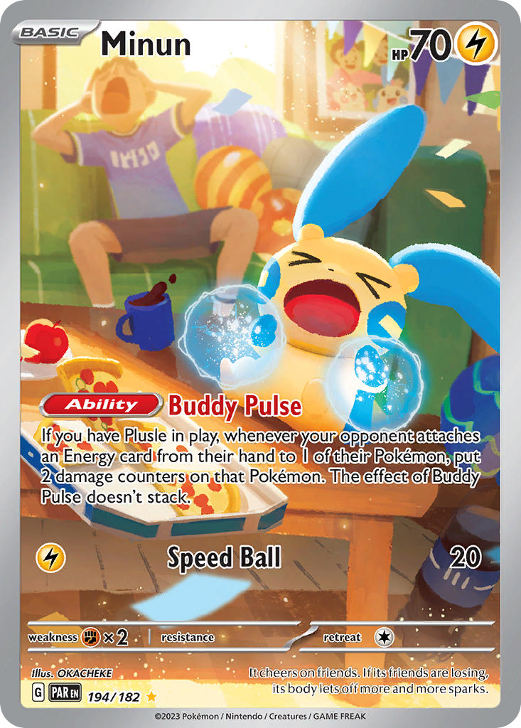 Minun 194/182 Illustration Rare Paradox Rift Pokémon card