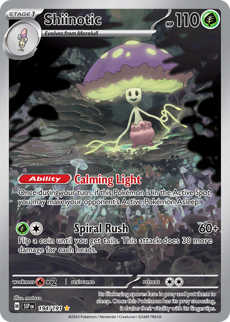 Shiinotic 194/191 Illustration Rare Surging Sparks Pokémon card