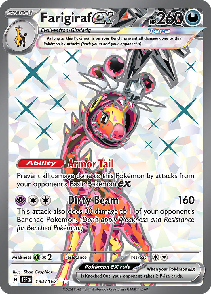 Farigiraf EX 194/162 Ultra Rare Temporal Forces Pokémon card