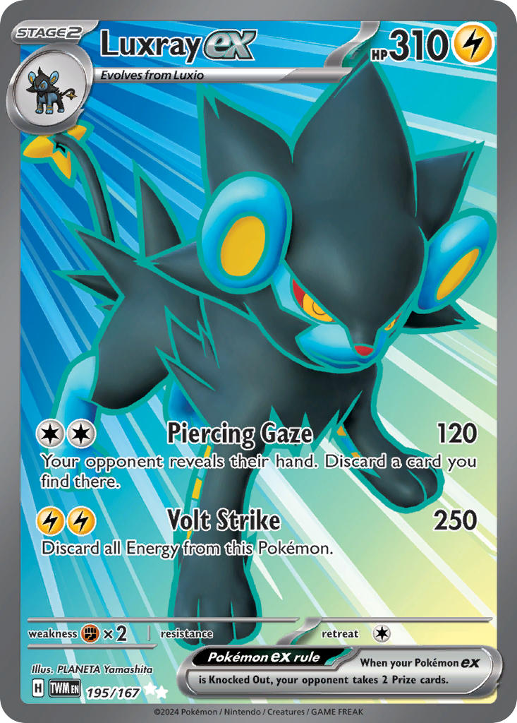 Luxray EX 195/167 Ultra Rare Twilight Masquerade Pokémon card