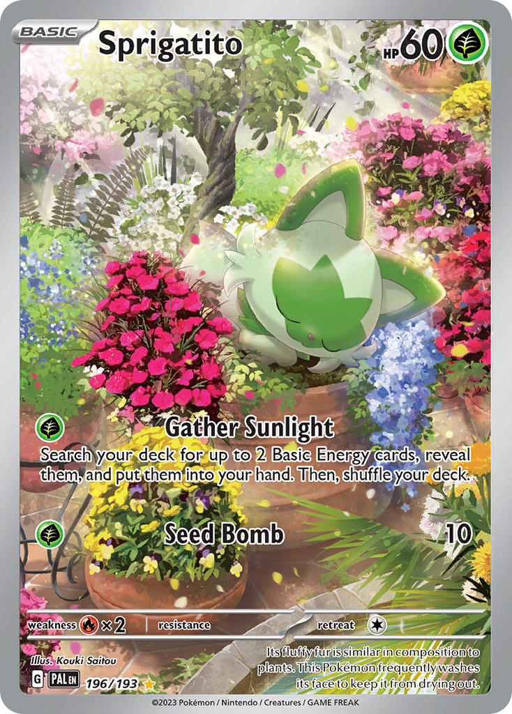 Sprigatito 196/193 Illustration Rare Paldea Evolved Pokémon card