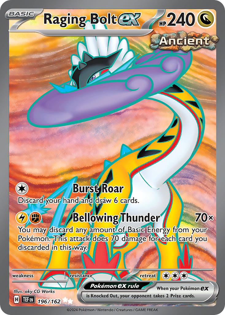 Raging Bolt EX 196/162 Ultra Rare Temporal Forces Pokémon card