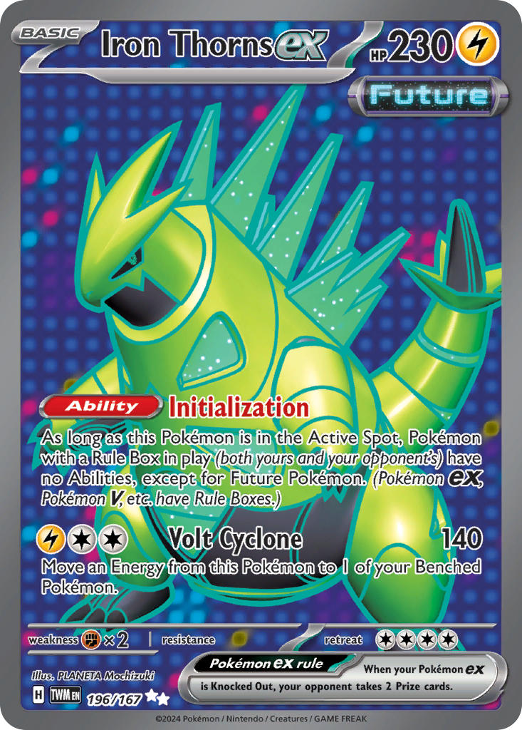 Iron Thorns EX 196/167 Ultra Rare Twilight Masquerade Pokémon card