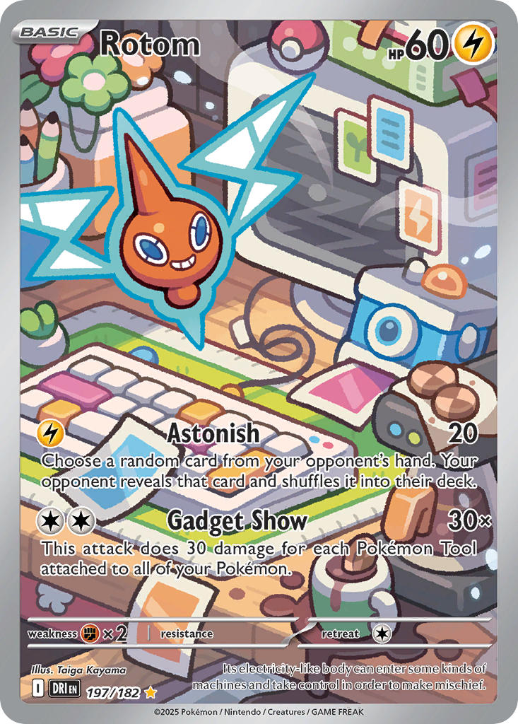 Rotom 197/182 Illustration Rare Destined Rivals Pokémon card