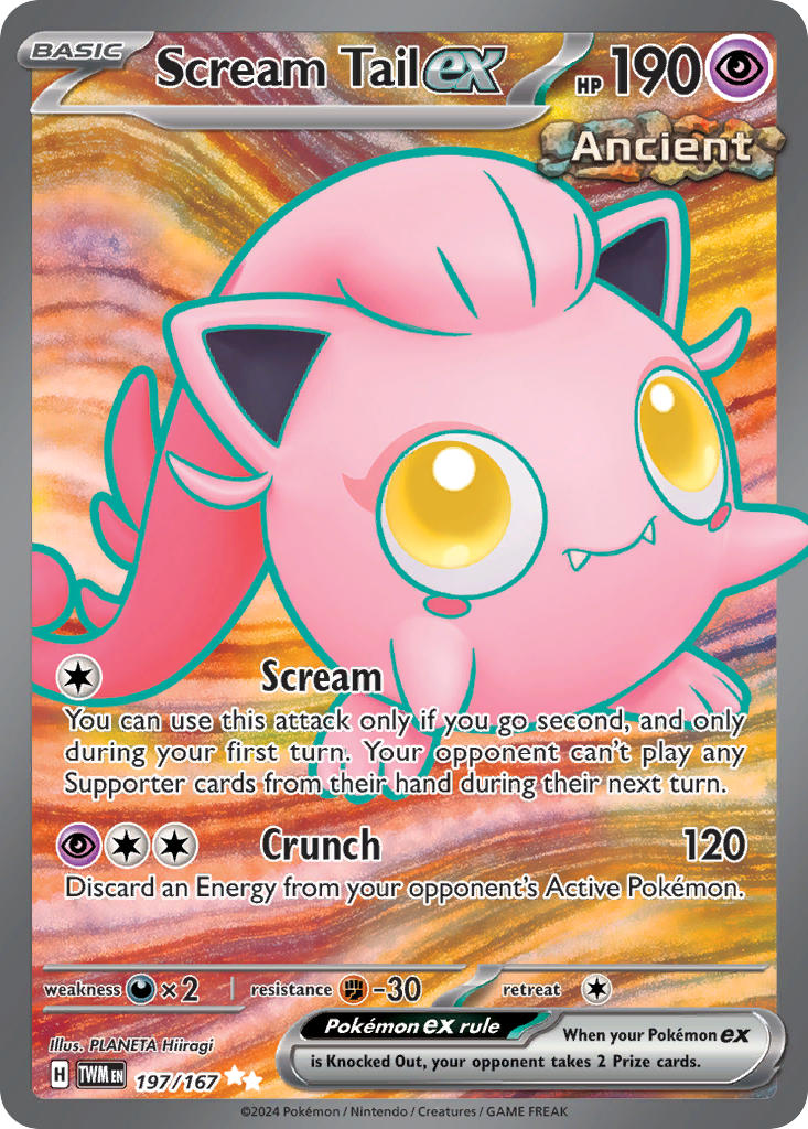 Scream Tail EX 197/167 Ultra Rare Twilight Masquerade Pokémon card