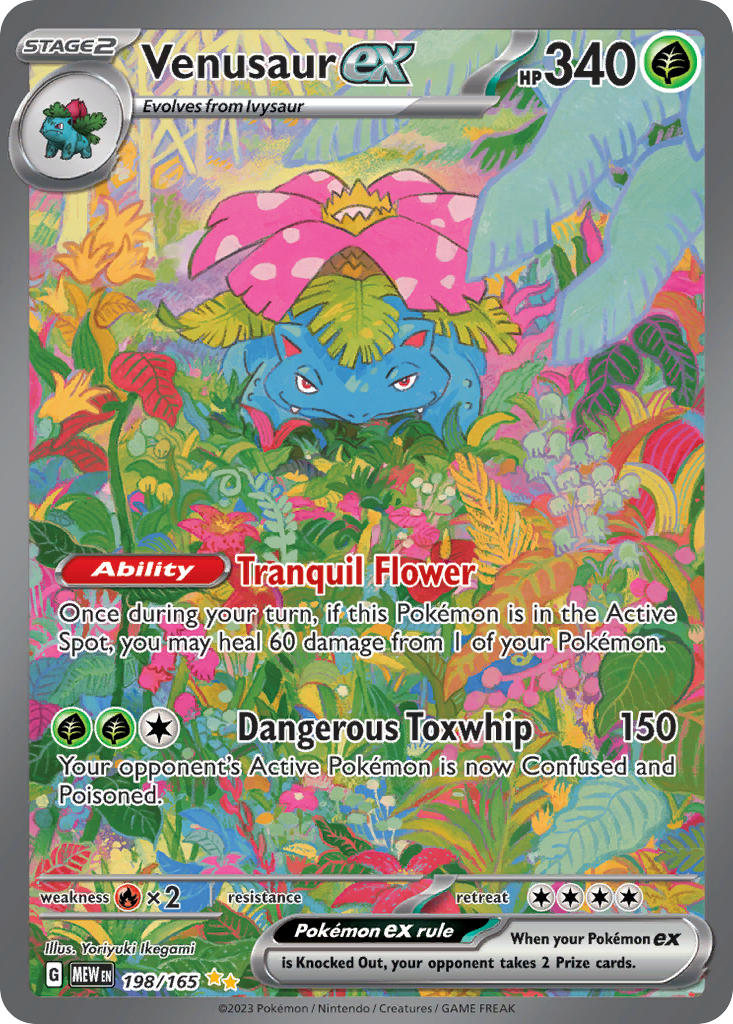 Venusaur EX 198/165 Special Illustration Rare 151 Pokémon card