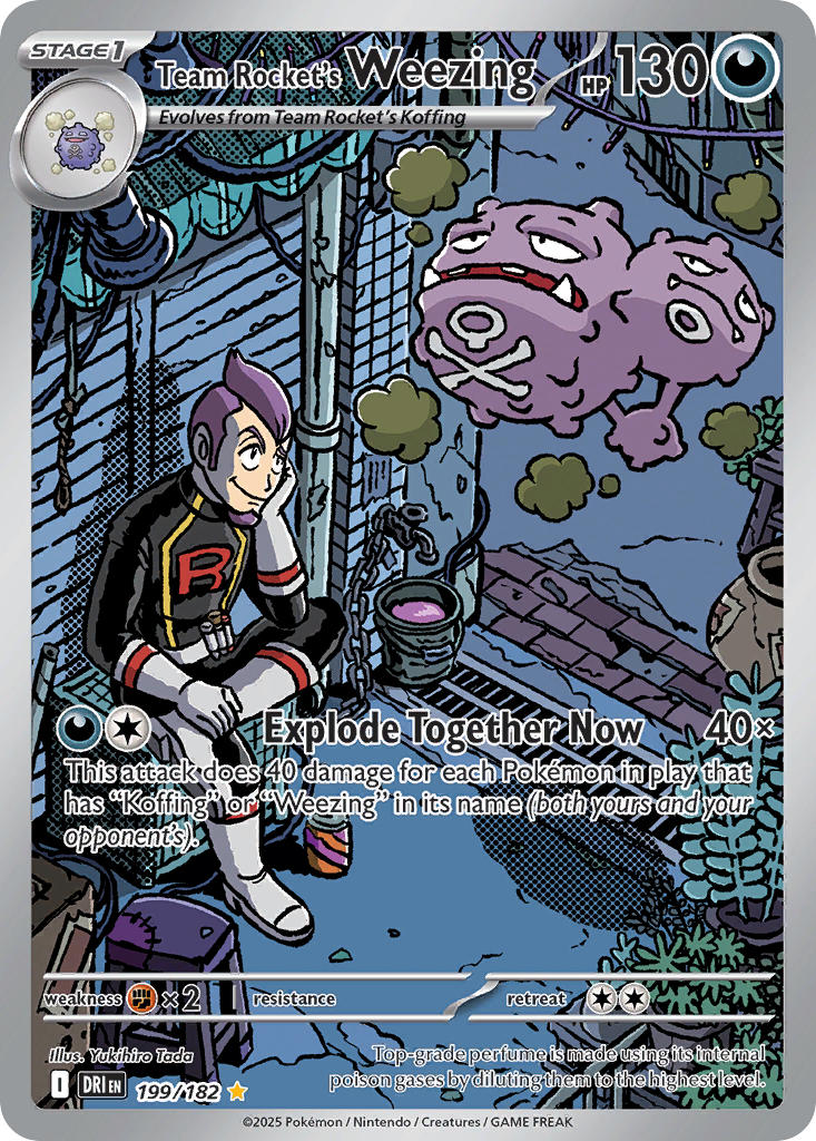 Team Rocket's Weezing 199/182 Illustration Rare Destined Rivals Pokémon card