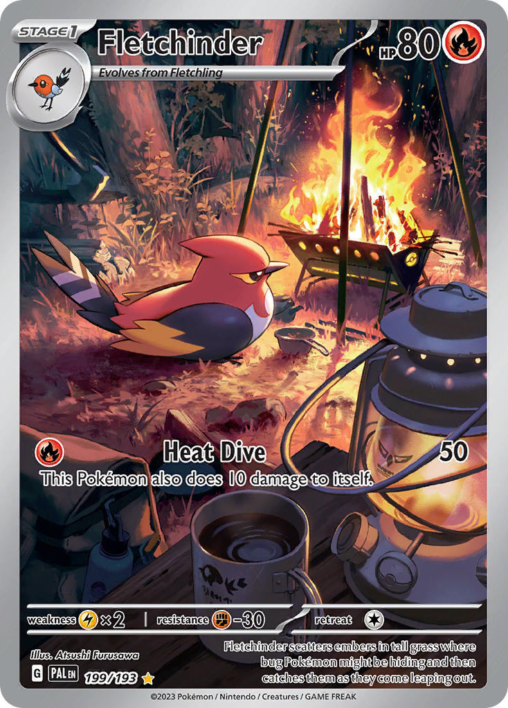 Fletchinder 199/193 Illustration Rare Paldea Evolved Pokémon card