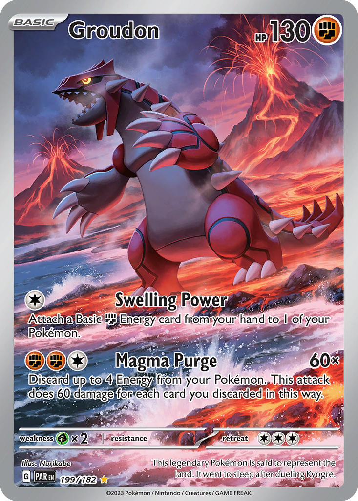 Groudon 199/182 Illustration Rare Paradox Rift Pokémon card
