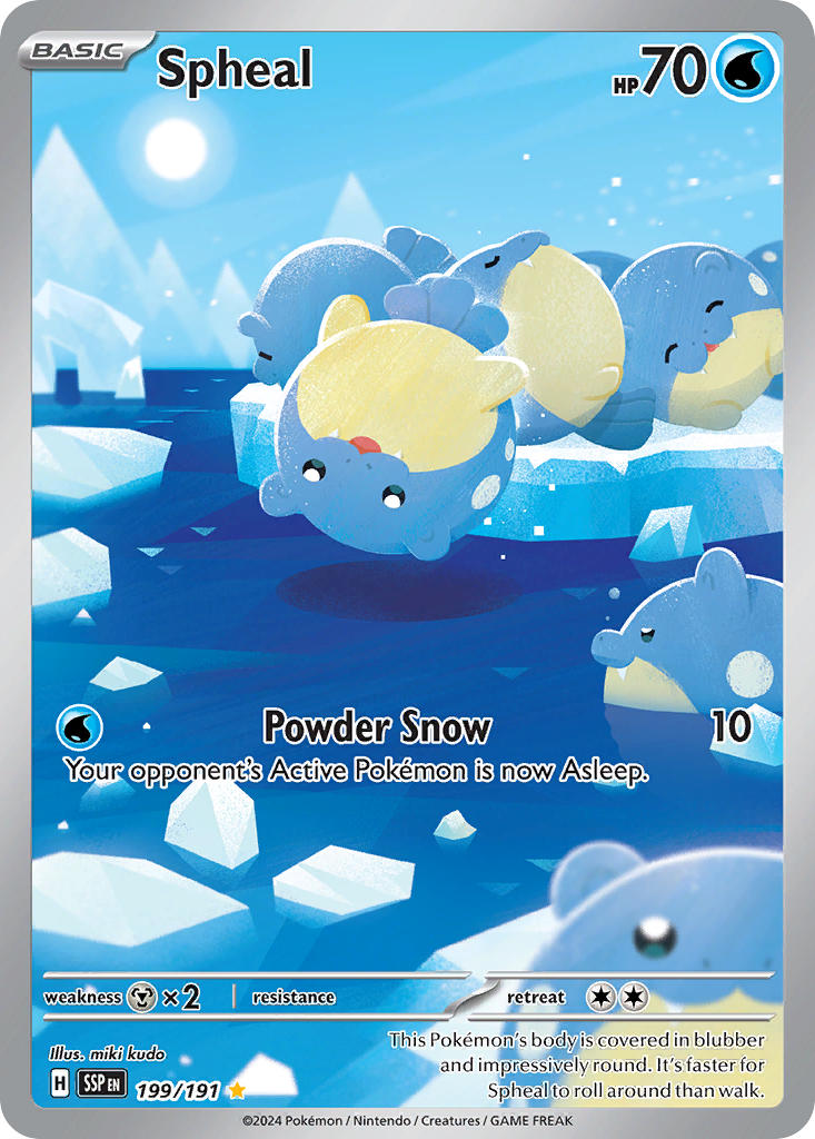 Spheal 199/191 Illustration Rare Surging Sparks Pokémon card