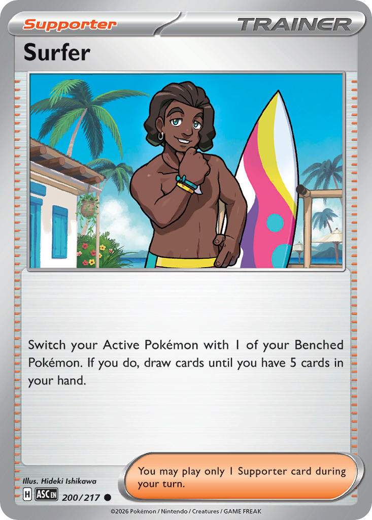 Surfer 200/217 Common Ascended Heroes Pokémon card