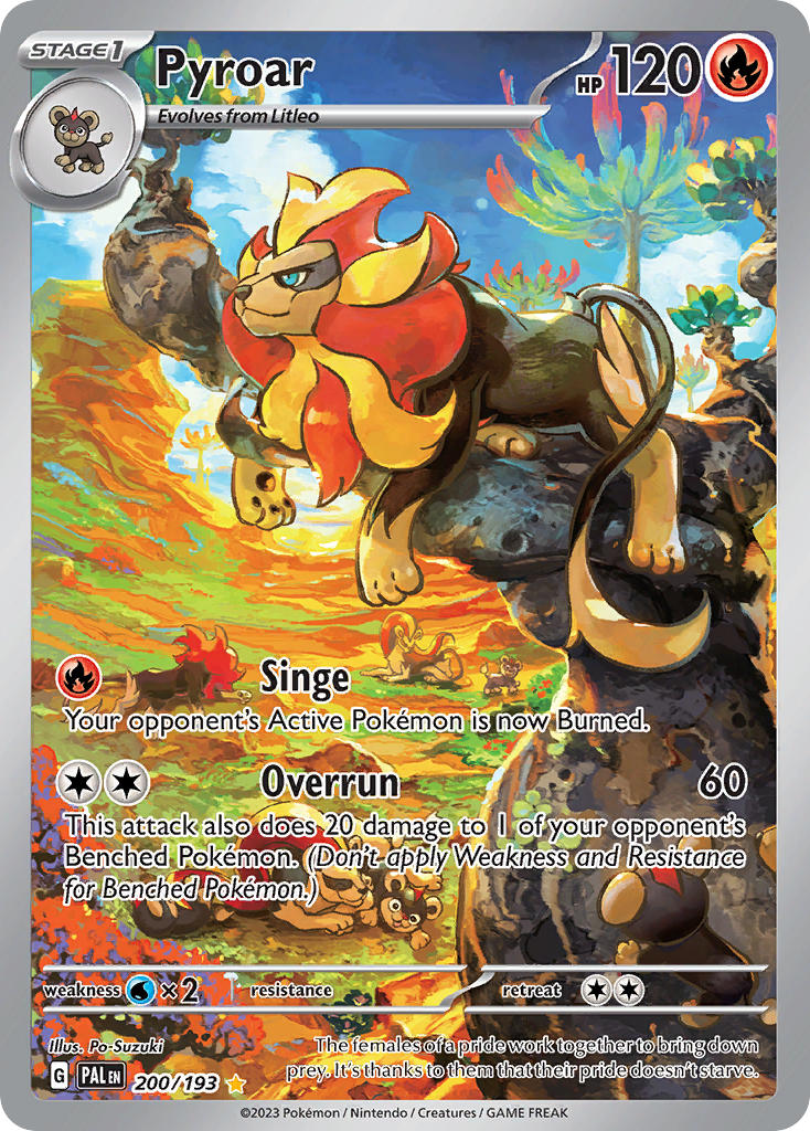 Pyroar 200/193 Illustration Rare Paldea Evolved Pokémon card