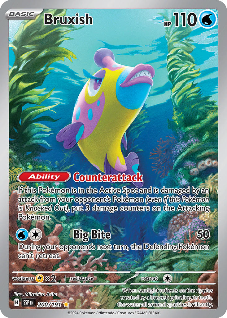 Bruxish 200/191 Illustration Rare Surging Sparks Pokémon card