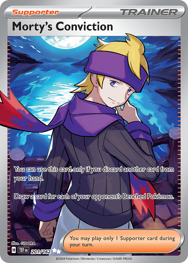 Morty's Conviction 201/162 Ultra Rare Temporal Forces Pokémon card