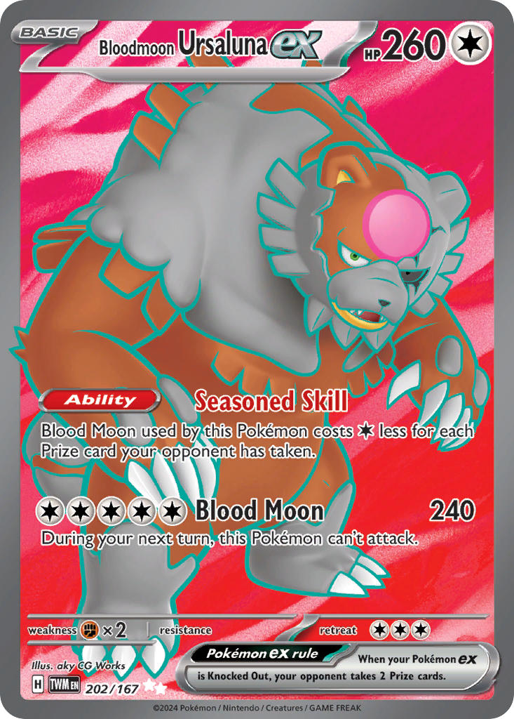 Bloodmoon Ursaluna EX 202/167 Ultra Rare Twilight Masquerade Pokémon card