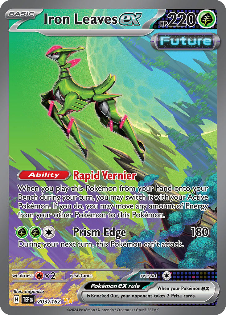 Iron Leaves EX 203/162 Special Illustration Rare Temporal Forces Pokémon card