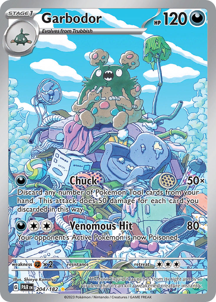 Garbodor 204/182 Illustration Rare Paradox Rift Pokémon card
