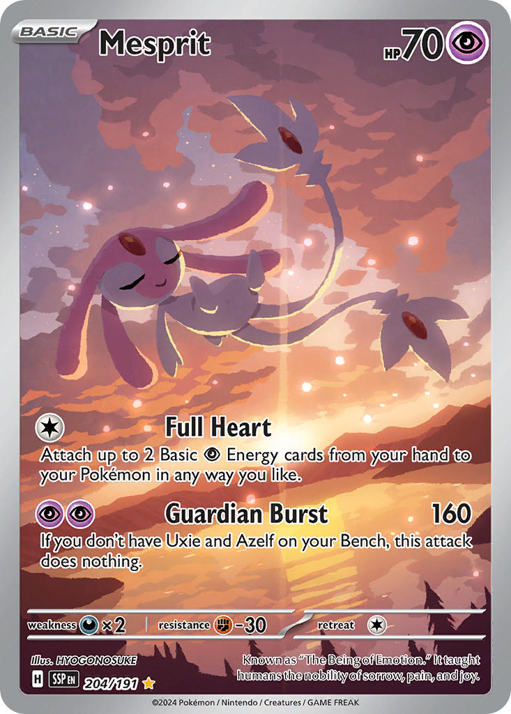 Mesprit 204/191 Illustration Rare Surging Sparks Pokémon card