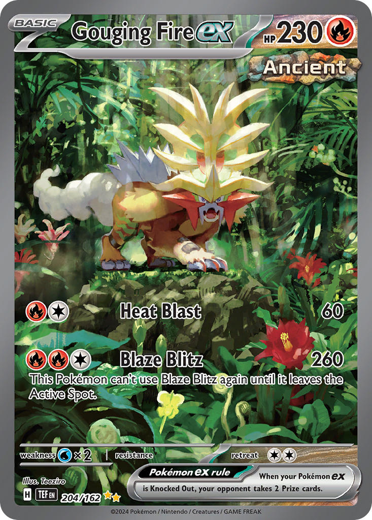 Gouging Fire EX 204/162 Special Illustration Rare Temporal Forces Pokémon card
