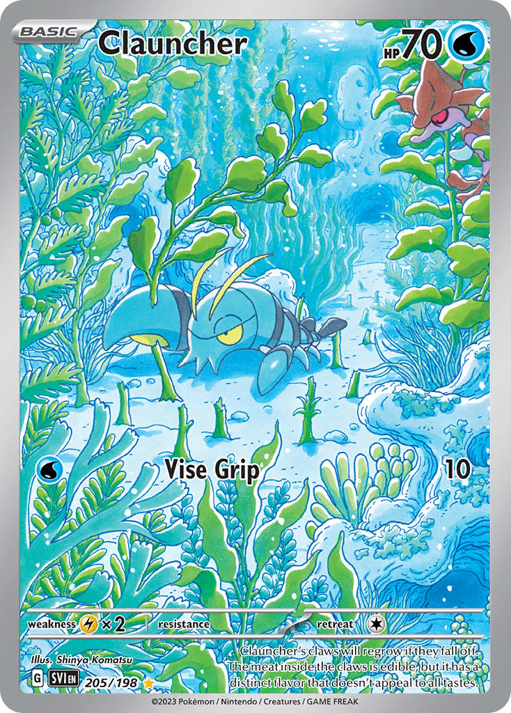 Clauncher 205/198 Illustration Rare Scarlet & Violet Pokémon card