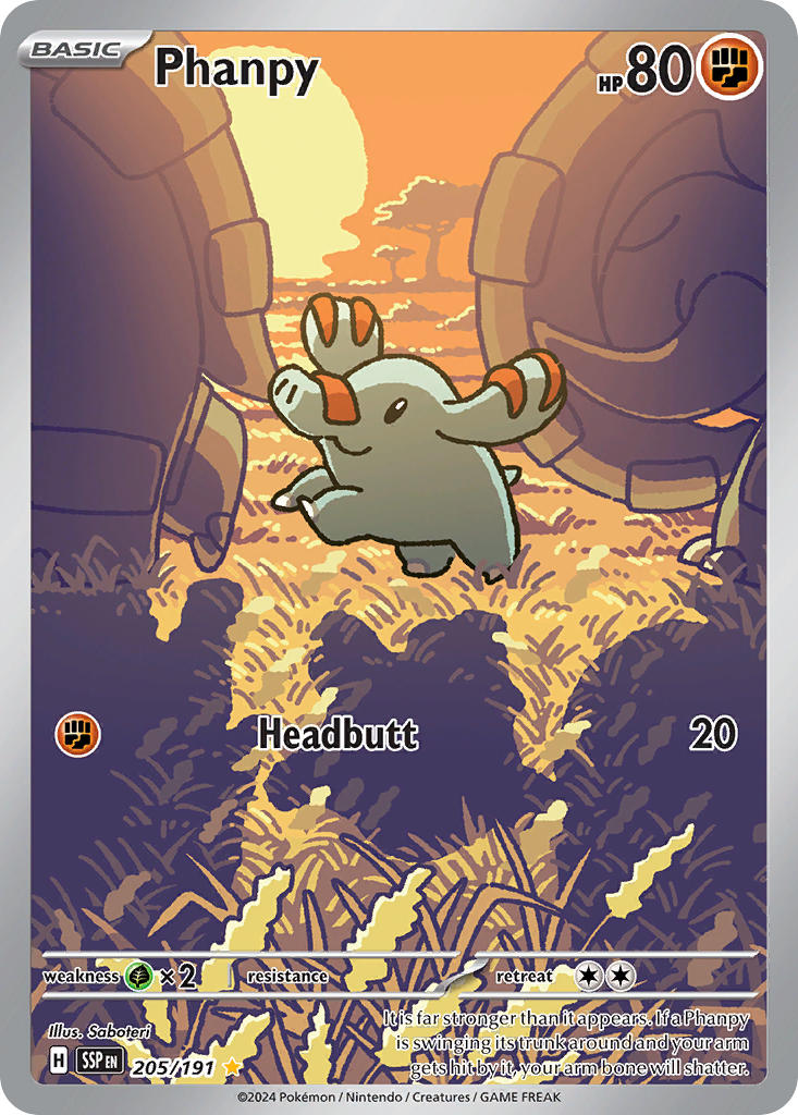 Phanpy 205/191 Illustration Rare Surging Sparks Pokémon card