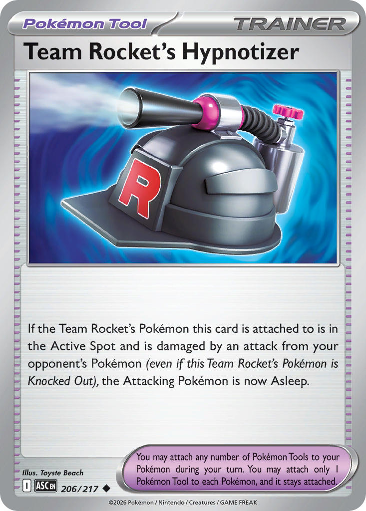 Team Rocket's Hypnotizer 206/217 Rare Ascended Heroes Pokémon card