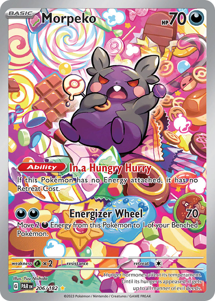 Morpeko 206/182 Illustration Rare Paradox Rift Pokémon card