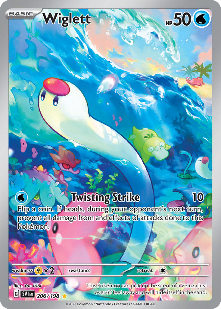 Wiglett 206/198 Illustration Rare Scarlet & Violet Pokémon card