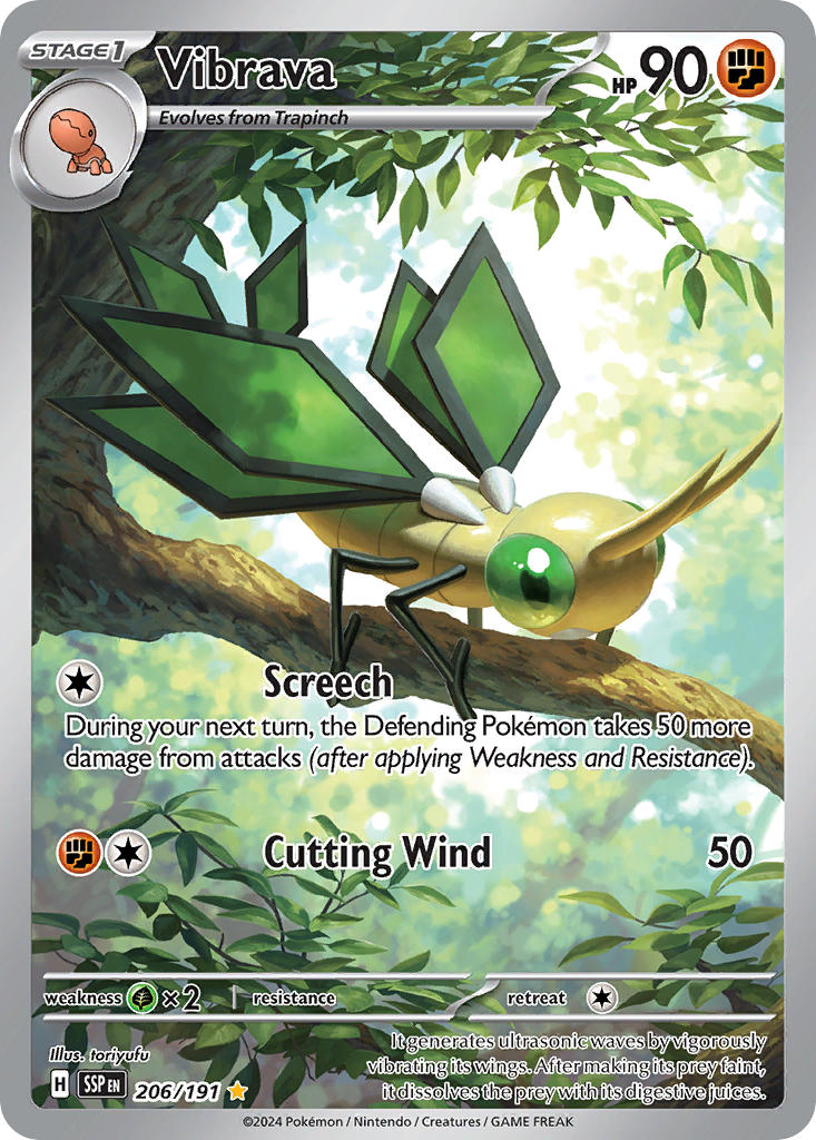 Vibrava 206/191 Illustration Rare Surging Sparks Pokémon card