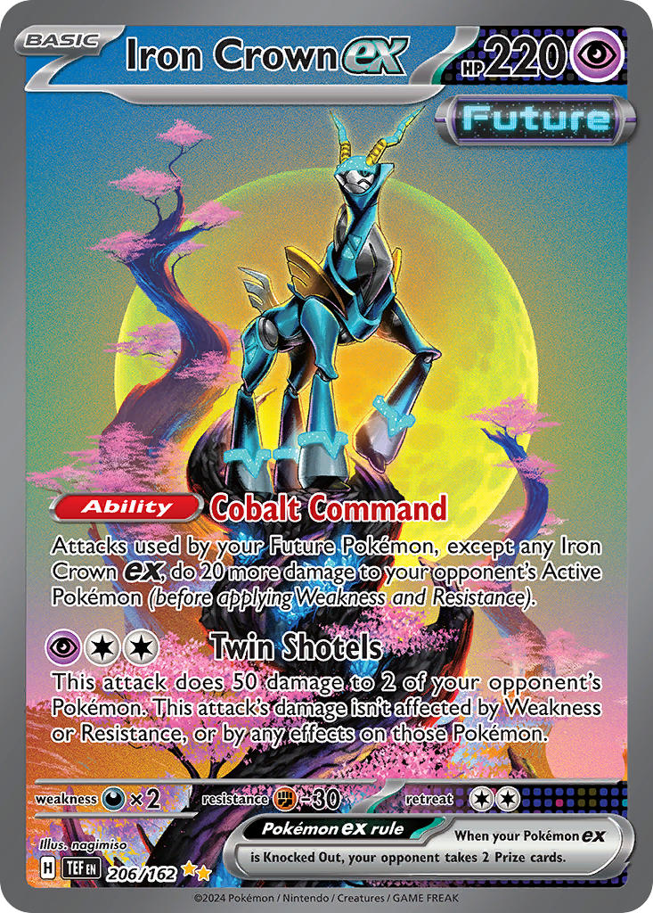 Iron Crown EX 206/162 Special Illustration Rare Temporal Forces Pokémon card