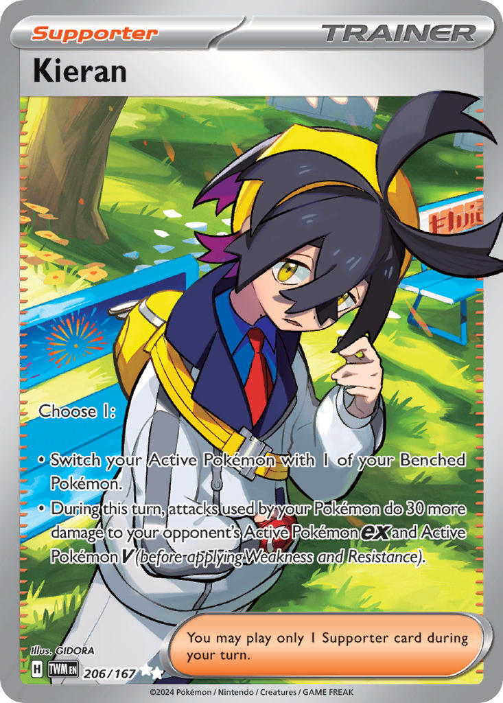Kieran 206/167 Ultra Rare Twilight Masquerade Pokémon card