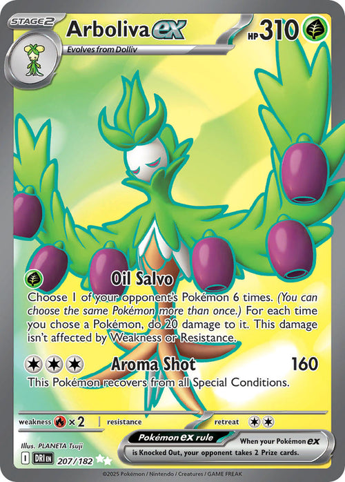 Arboliva EX 207/182 Ultra Rare Destined Rivals Pokémon card