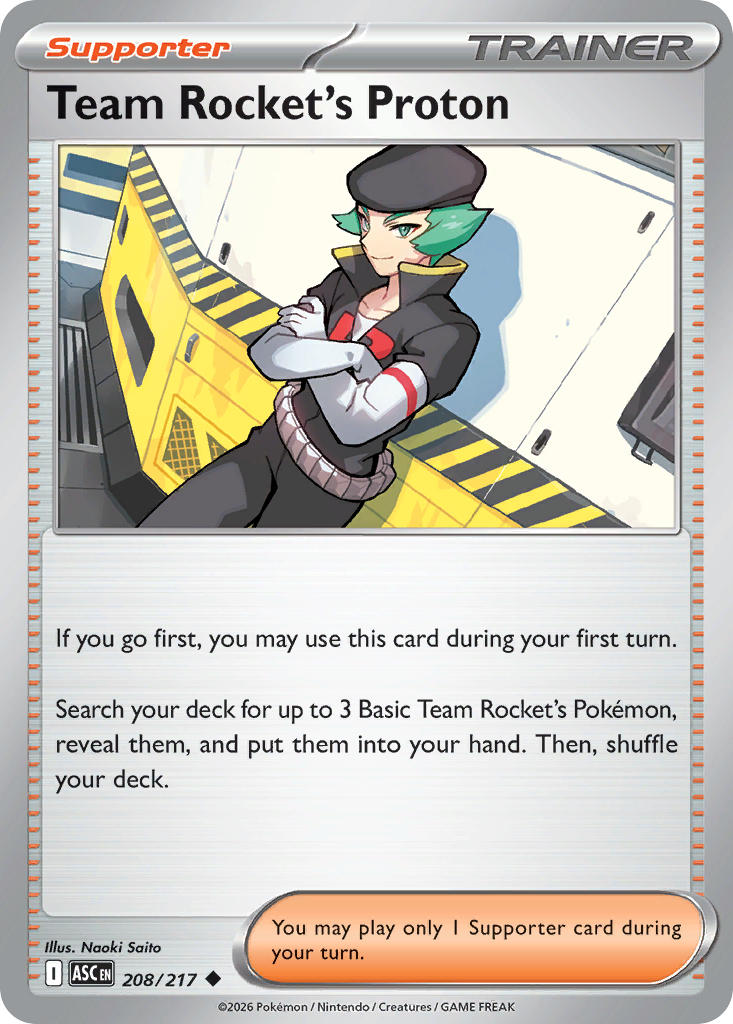 Team Rocket's Proton 208/217 Rare Ascended Heroes Pokémon card