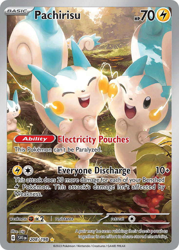 Pachirisu 208/198 Illustration Rare Scarlet & Violet Pokémon card