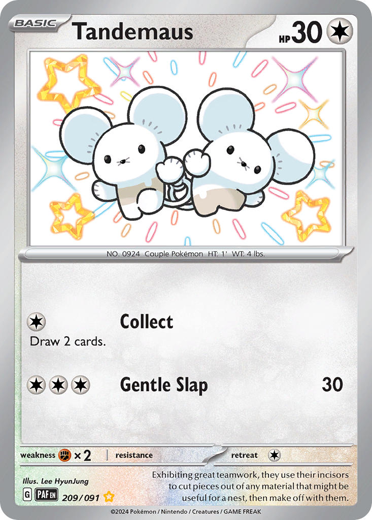 Tandemaus 209/091 Shiny Rare Paldean Fates Pokémon card