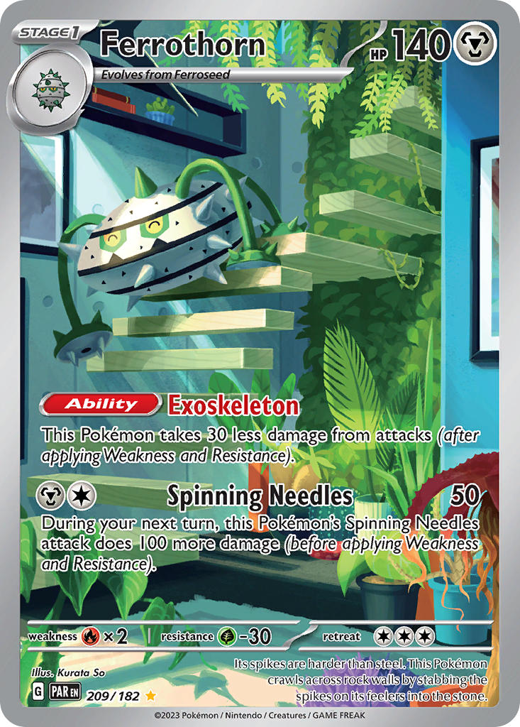 Ferrothorn 209/182 Illustration Rare Paradox Rift Pokémon card