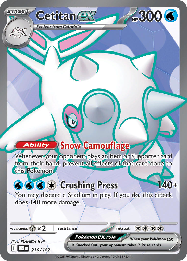 Cetitan EX 210/182 Ultra Rare Destined Rivals Pokémon card