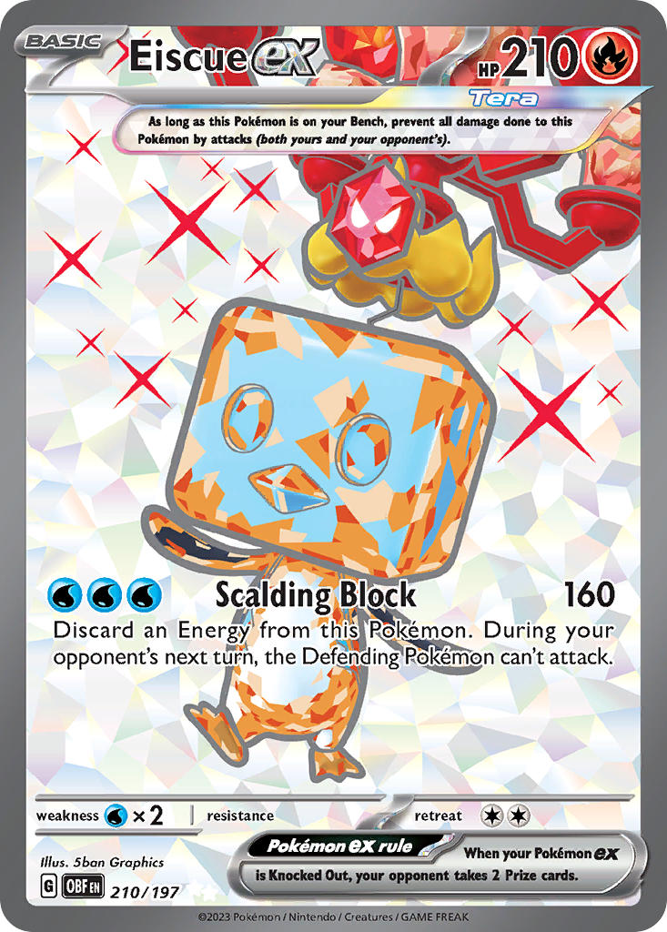 Eiscue EX 210/197 Ultra Rare Obsidian Flames Pokémon card